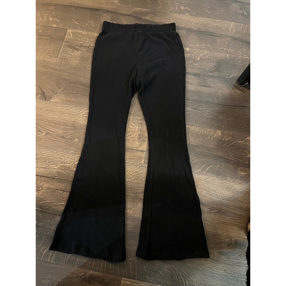 The Group BY BABATON Black Ribbed Flare Pants Women's Size M‎